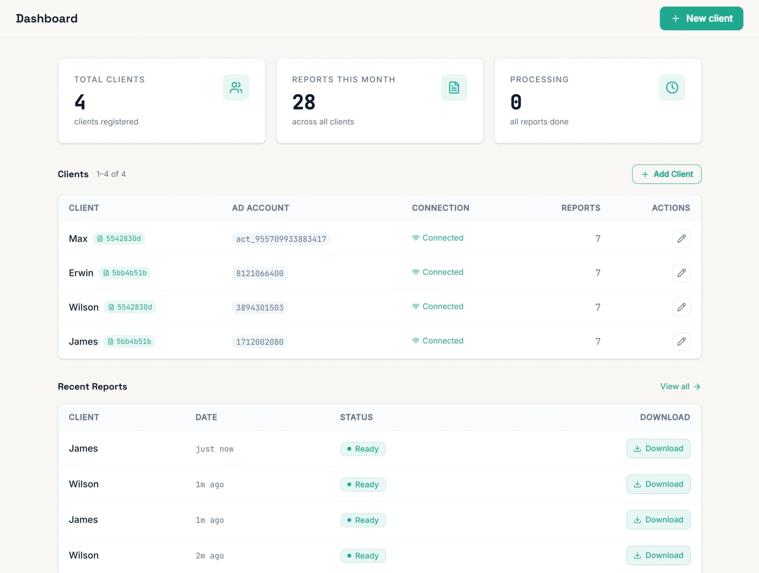 Everything in one dashboard screen