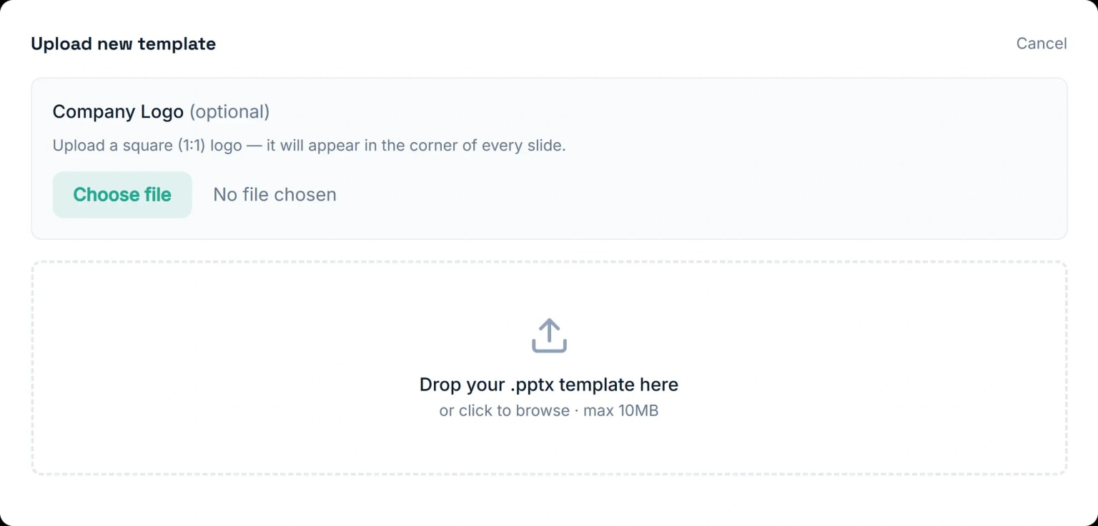 Upload PowerPoint brand template